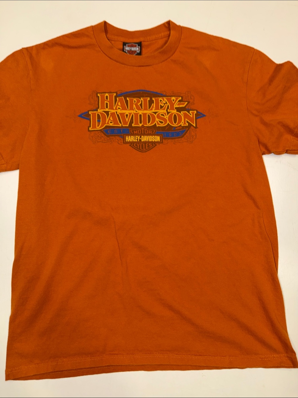 Harley-Davidson Orange Short Sleeve Logo Tee
